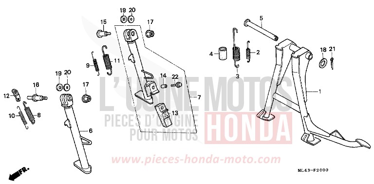 STAENDER von CB1300 Super Bold'or ABS STARLIGHT SILVER METALLIC (NH131) von 1988